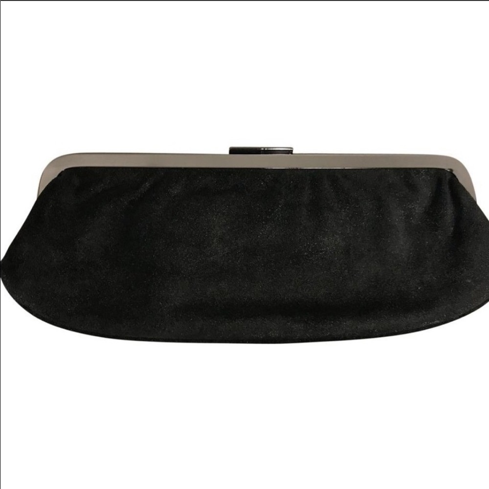 BANANA REPUBLIC Clutch. $48 Black Shimmer Suedette